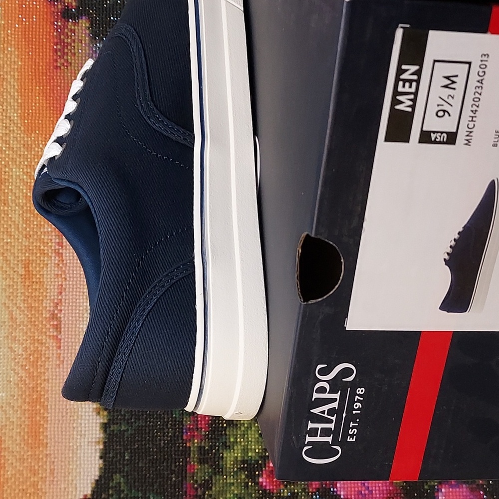 Mens Chaps Navy Chace Canvas Lace-Up Casual Sneaker - Picture 14 of 15